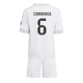 Real Madrid Eduardo Camavinga #6 Hemmakläder Barn 2025-26 Kortärmad (+ Korta byxor)